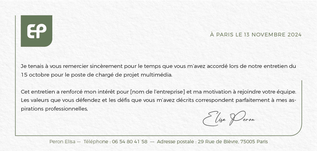 Carte de correspondance