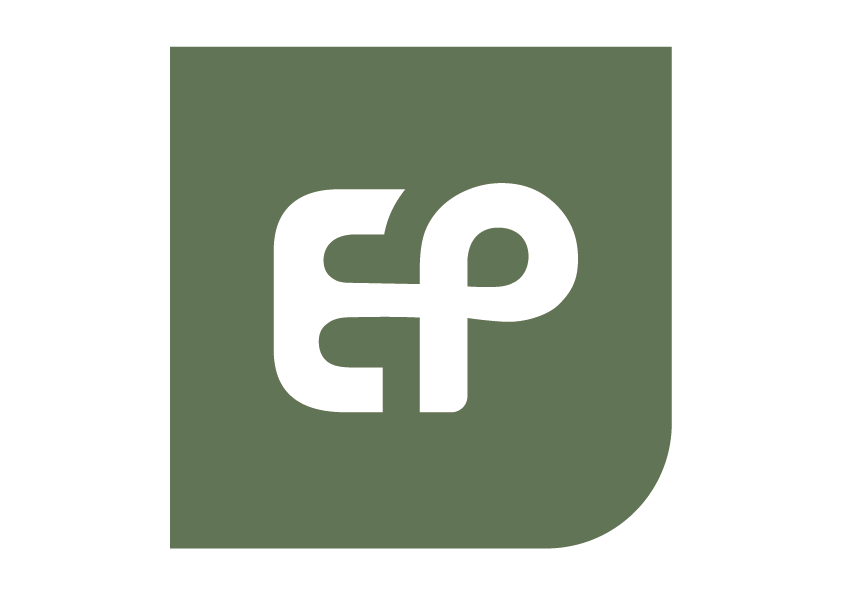 logo EP blanc sur fond blanc